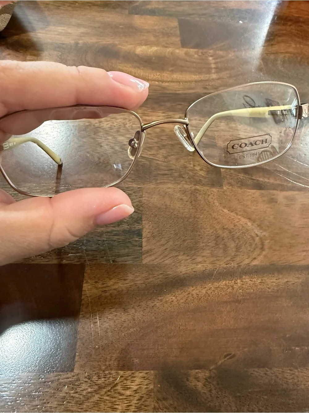 Coach TONIE 125 SAND 53-17-135 Brown Metal Eyeglasses Frames Demo Lens NEW - Picture 6 of 12